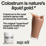 Fasted Athlete vaso con Magic Milk preparado sabor chocolate, bebida nutritiva