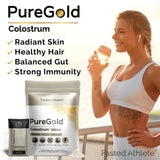 Fasted Athlete PureGold polvo mezclado en vaso bebida sin sabor añadido