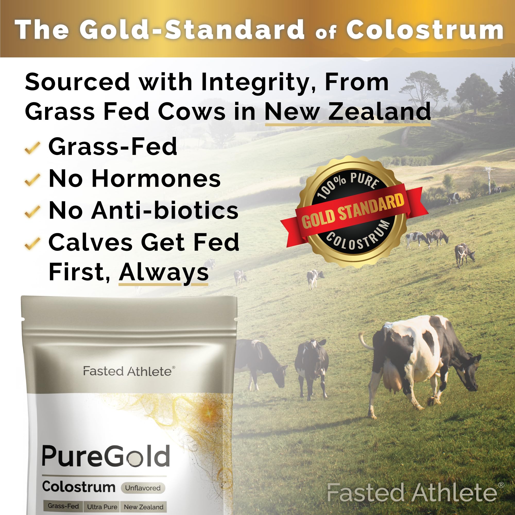 Fasted Athlete PureGold textura del polvo en primer plano conservación de nutrientes