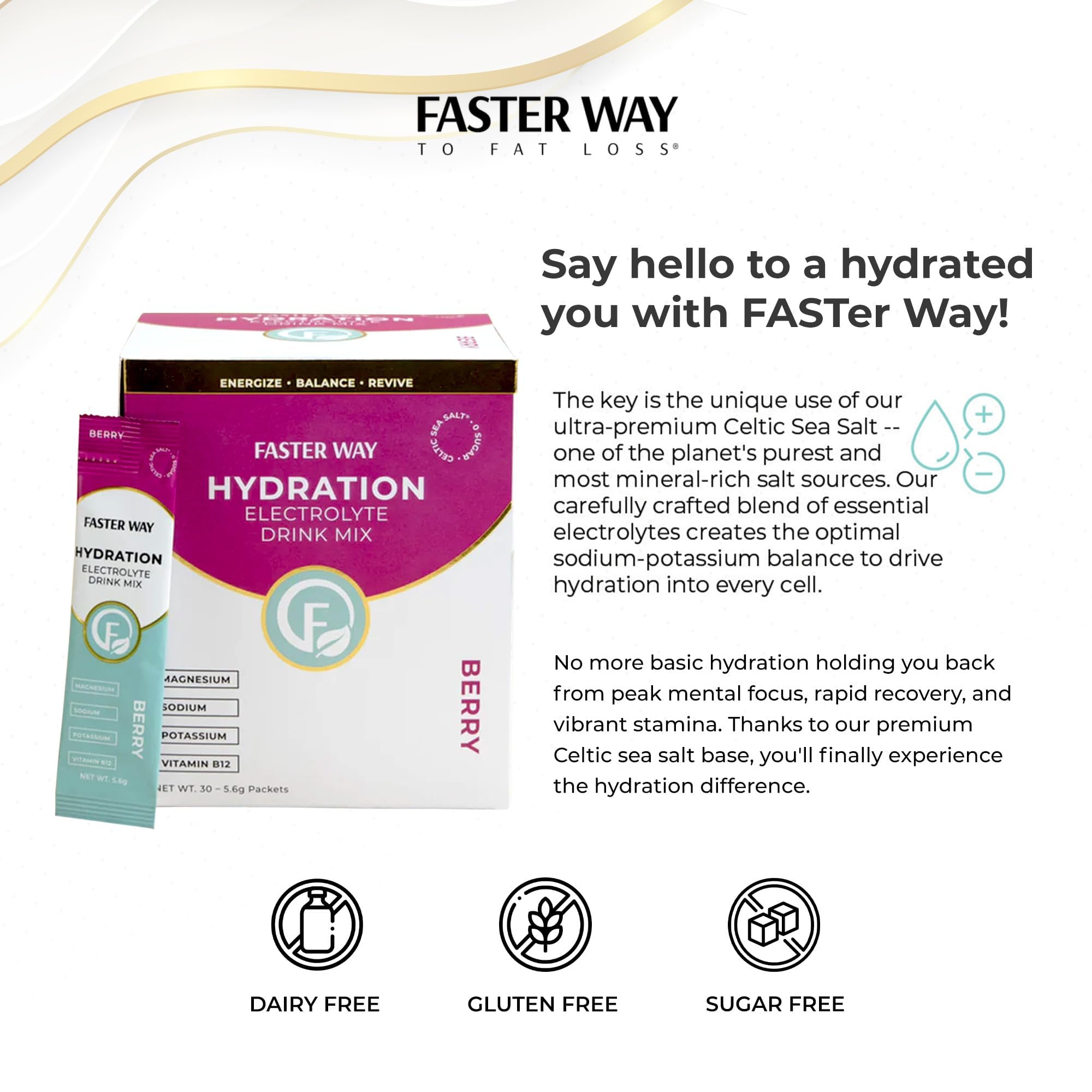 Faster Way etiqueta con lista de ingredientes y transparencia de fórmula