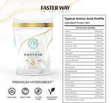 FASTer Way polvo HydroBEEF textura fina, disolución rápida y buena mezcla