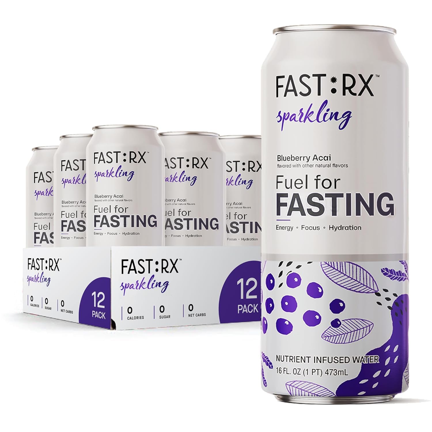 FAST:RX close-up de efervescencia mostrando textura y sensación refrescante