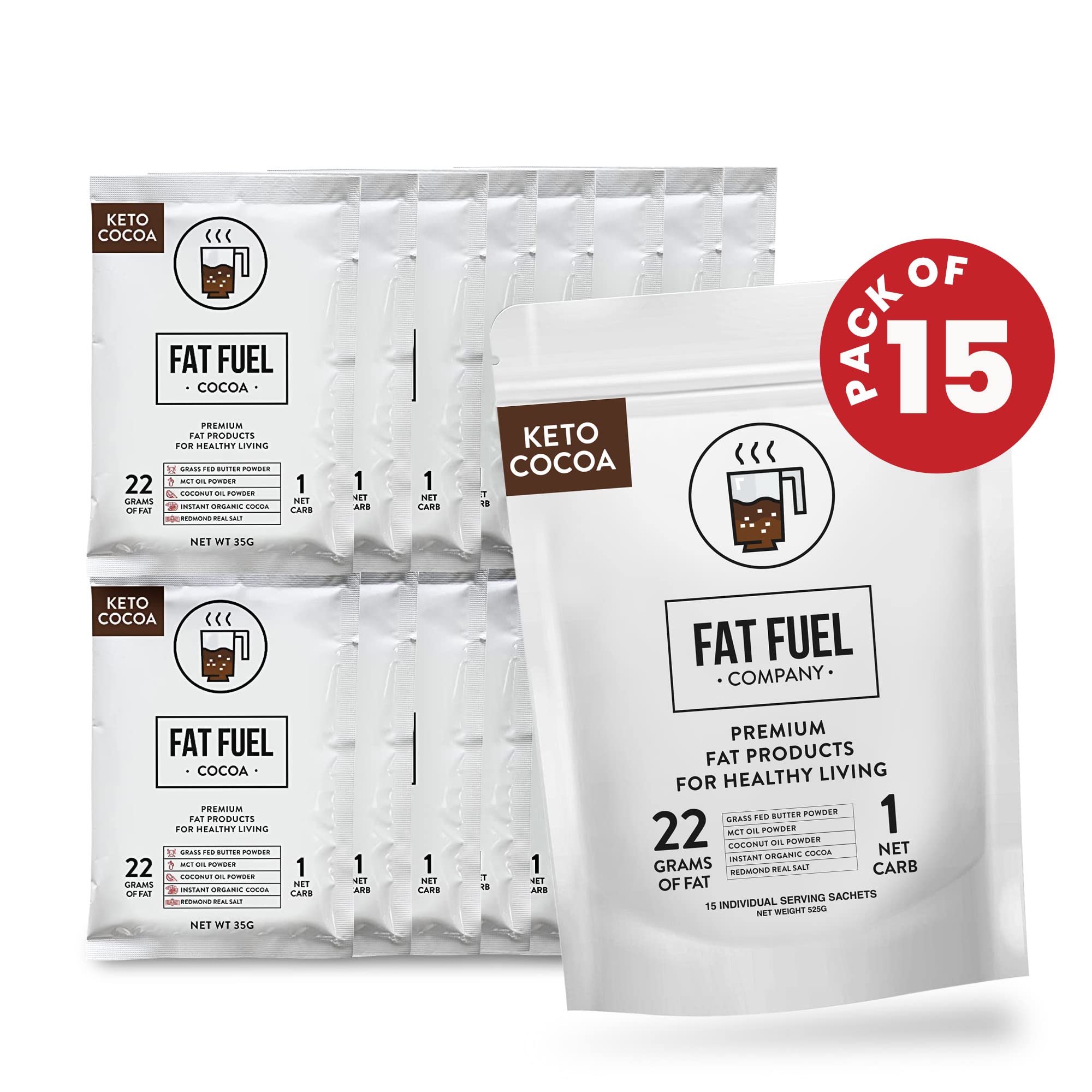 Fat Fuel sobre abierto con polvo, textura fina y sin azúcares añadidos