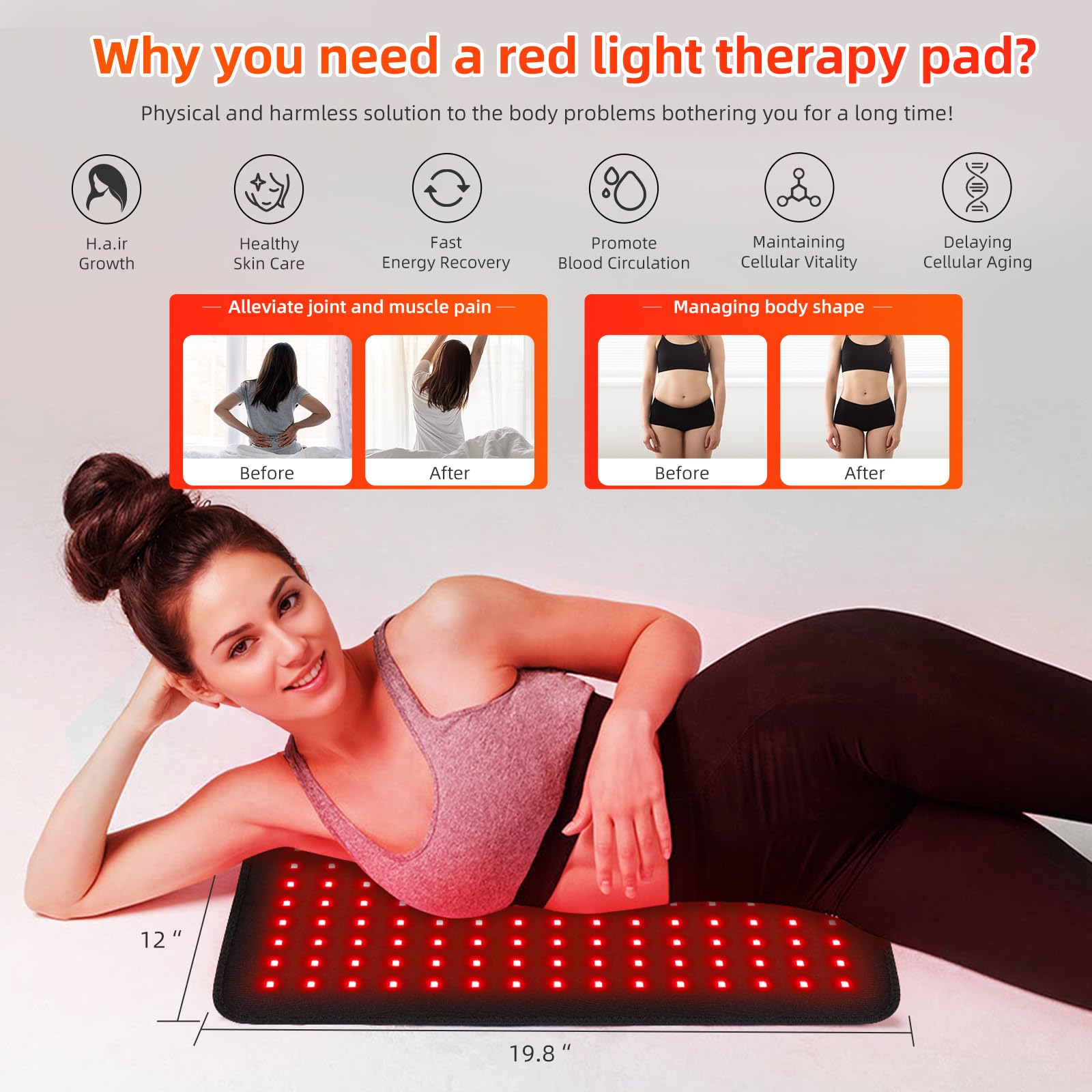 feangli primer plano de los leds 660nm y 850nm mostrando densidad y cobertura efectiva