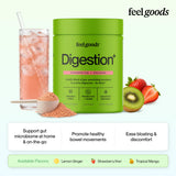 Feel Goods sobre abierto con polvo fresa-kiwi listo para mezclar