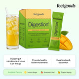 Sobre individual de Feel Goods Digestion+ abierto listo para mezclar, práctico para viajes