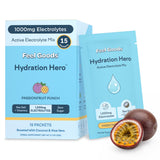 Feel Goods empaque frontal mostrando 15 sobres y beneficios claros