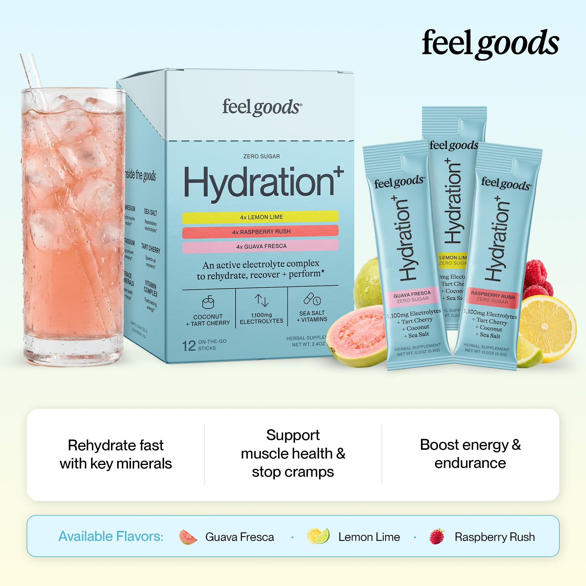 Feel Goods sobre individual listo para llevar, fácil dosificación instantánea