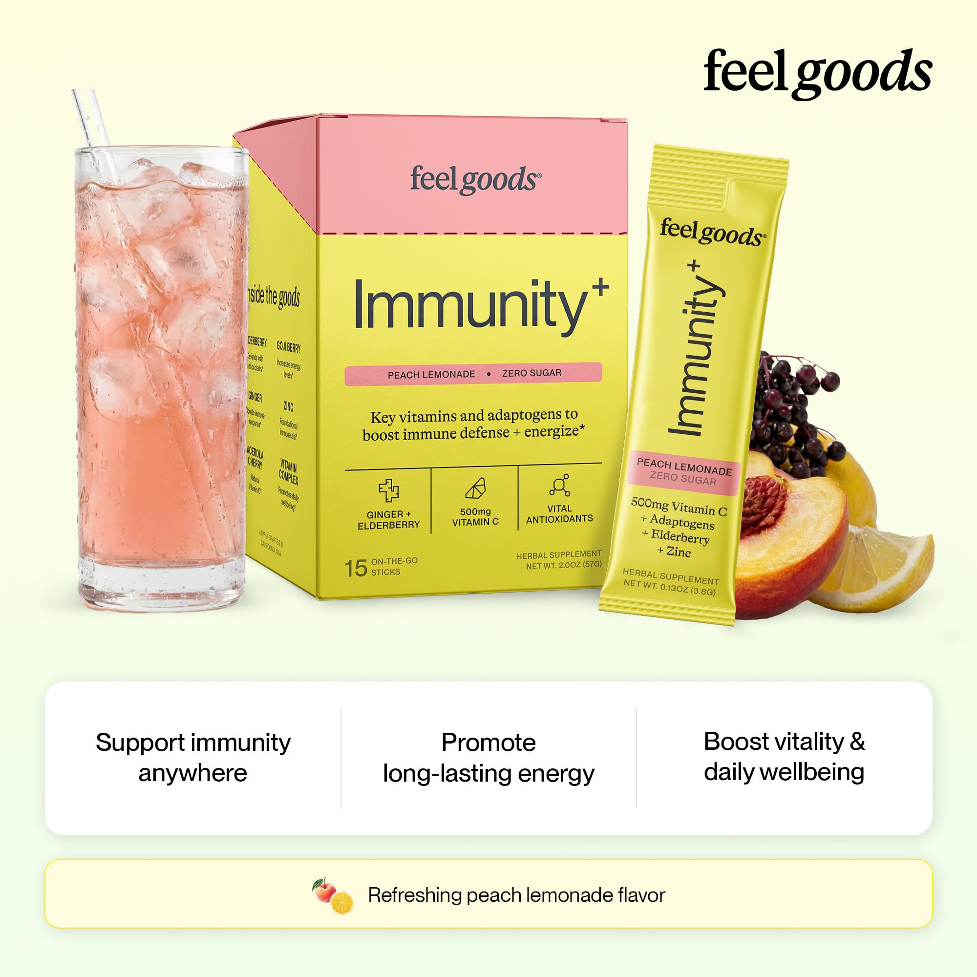Feel Goods sobres individuales abiertos listos para mezclar y conveniencia diaria