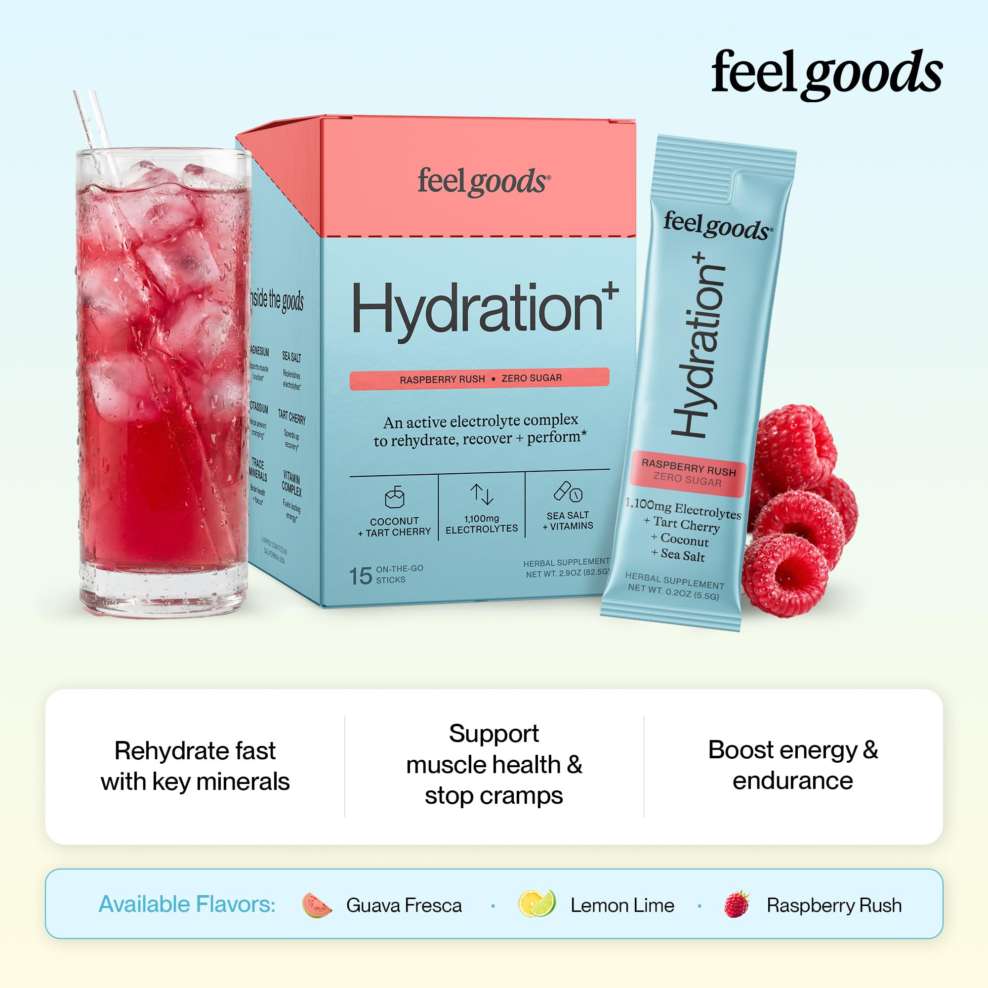 Feel Goods sobre individual Raspberry Rush listo para mezclar y cómodo
