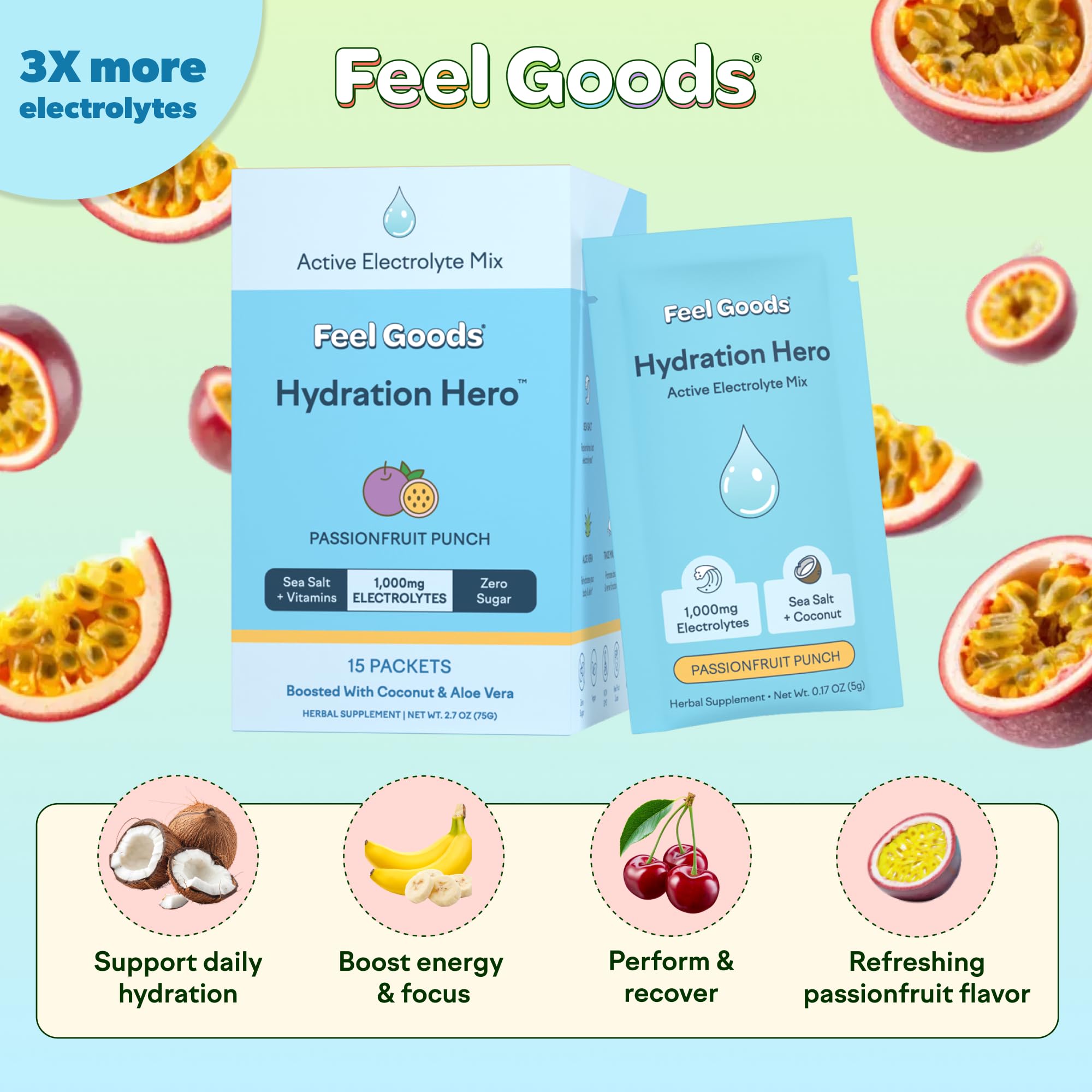 Feel Goods sobre monodosis abierto para transporte y uso rápido