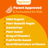 Feel Great etiqueta con sellos USDA Organic y GMP que inspira confianza