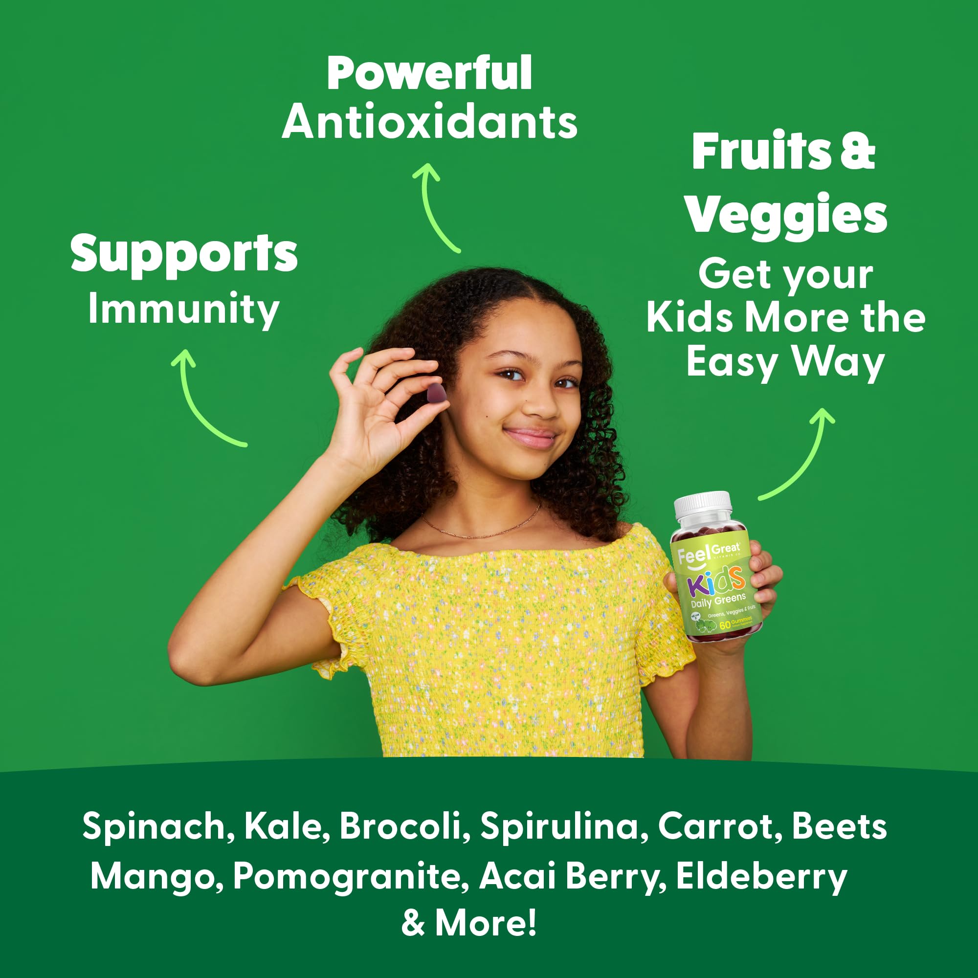 Etiqueta Feel Great con información nutricional y pruebas de terceros