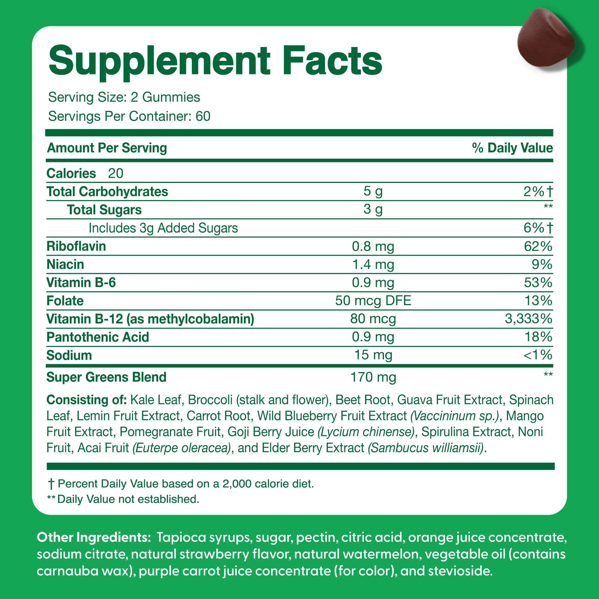 Feel Great ingredientes supergreens mezclados para respaldo vegetal