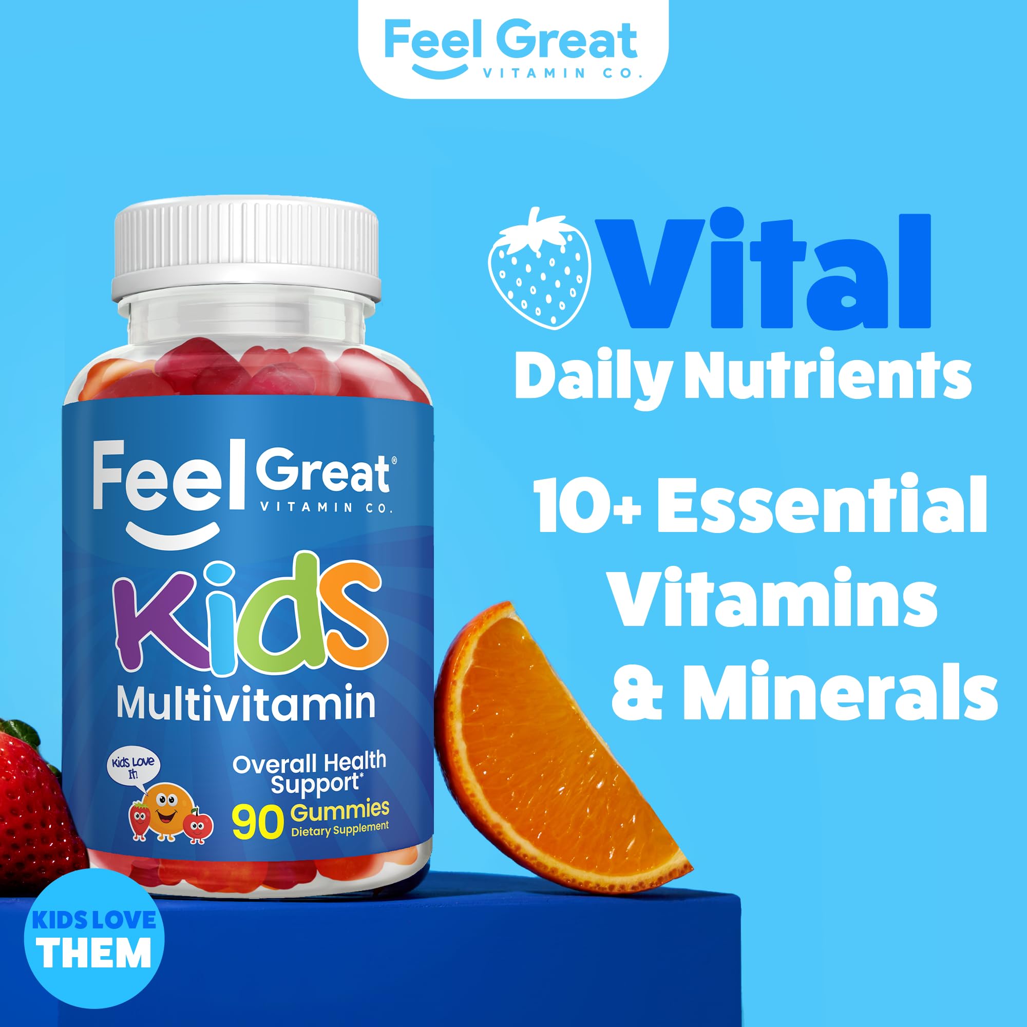 Feel Great Vitamin Company gominola en primer plano con textura apetecible