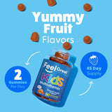 Feel Great Vitamin Company textura y colores cítrico y fresa que atraen niños
