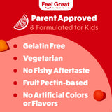 The Feel Great Vitamin Company ingredientes alga y chía indicando origen vegetal