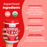 Feel Great polvo rojo en cuchara para apreciar textura y mezcla fácil