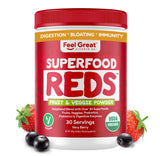 Feel Great empaque frontal mostrando superfood rojo y beneficios visibles