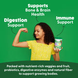 Feel Great vaso preparado servido a un niño, alternativa nutritiva a la leche