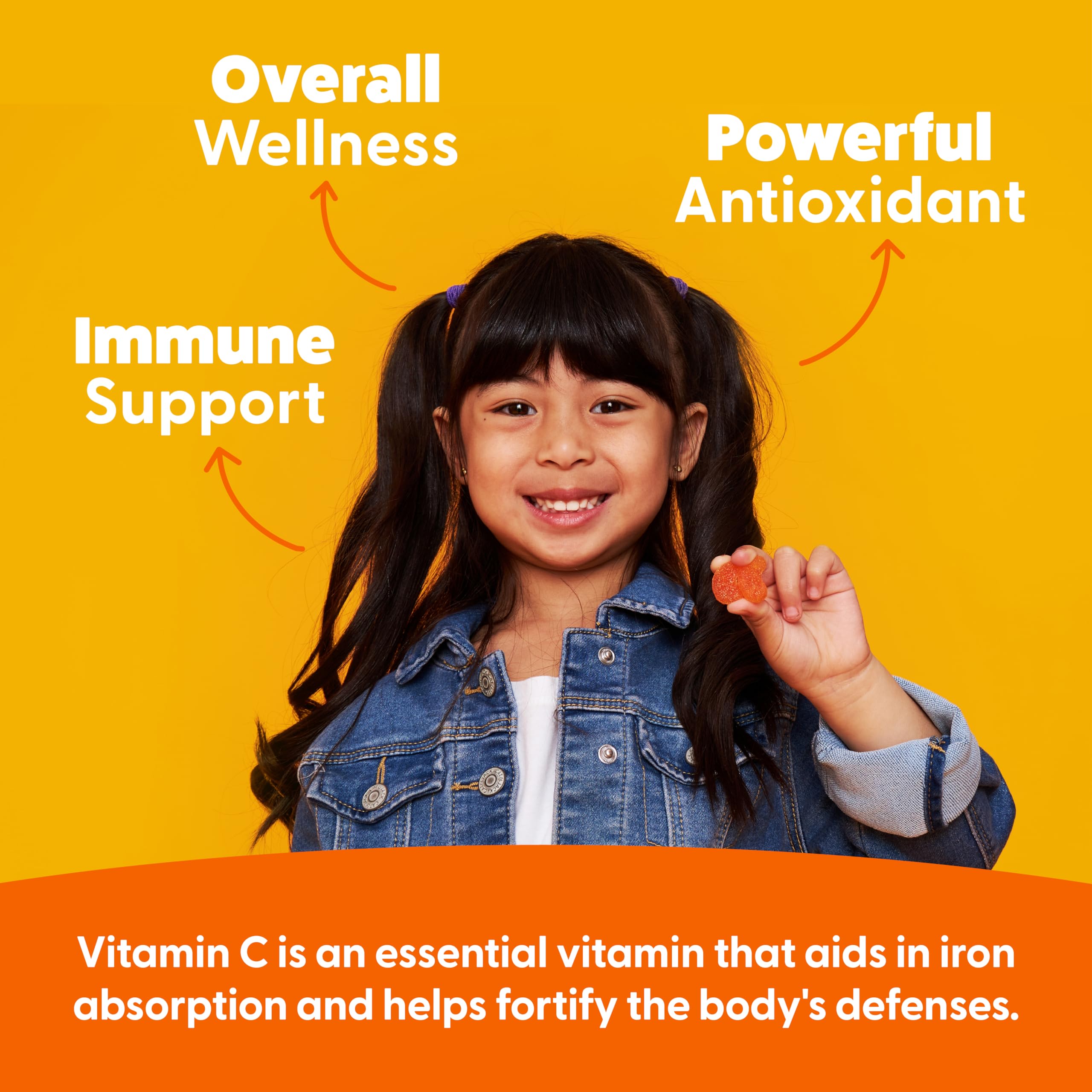 Feel Great Vitamin Co. gominolas en mano para administración infantil rápida