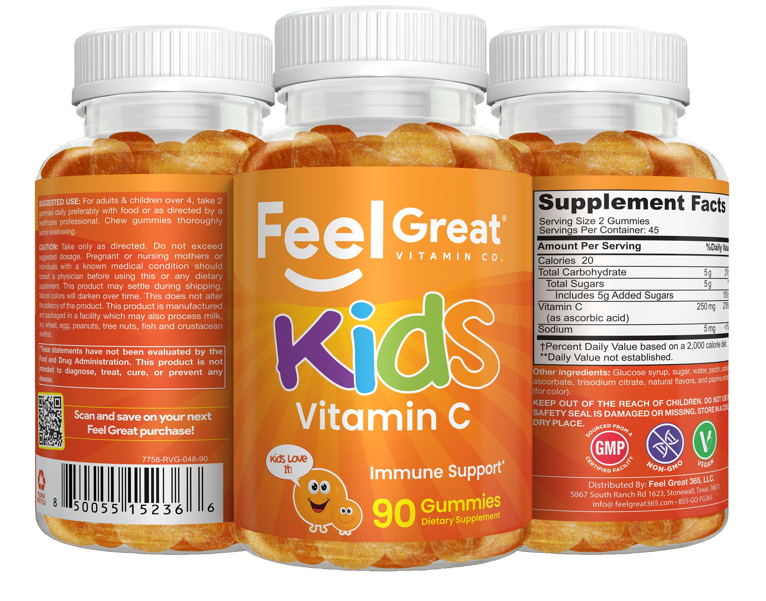 Feel Great Vitamin Co. familia en mañana ocupada tomando gominolas