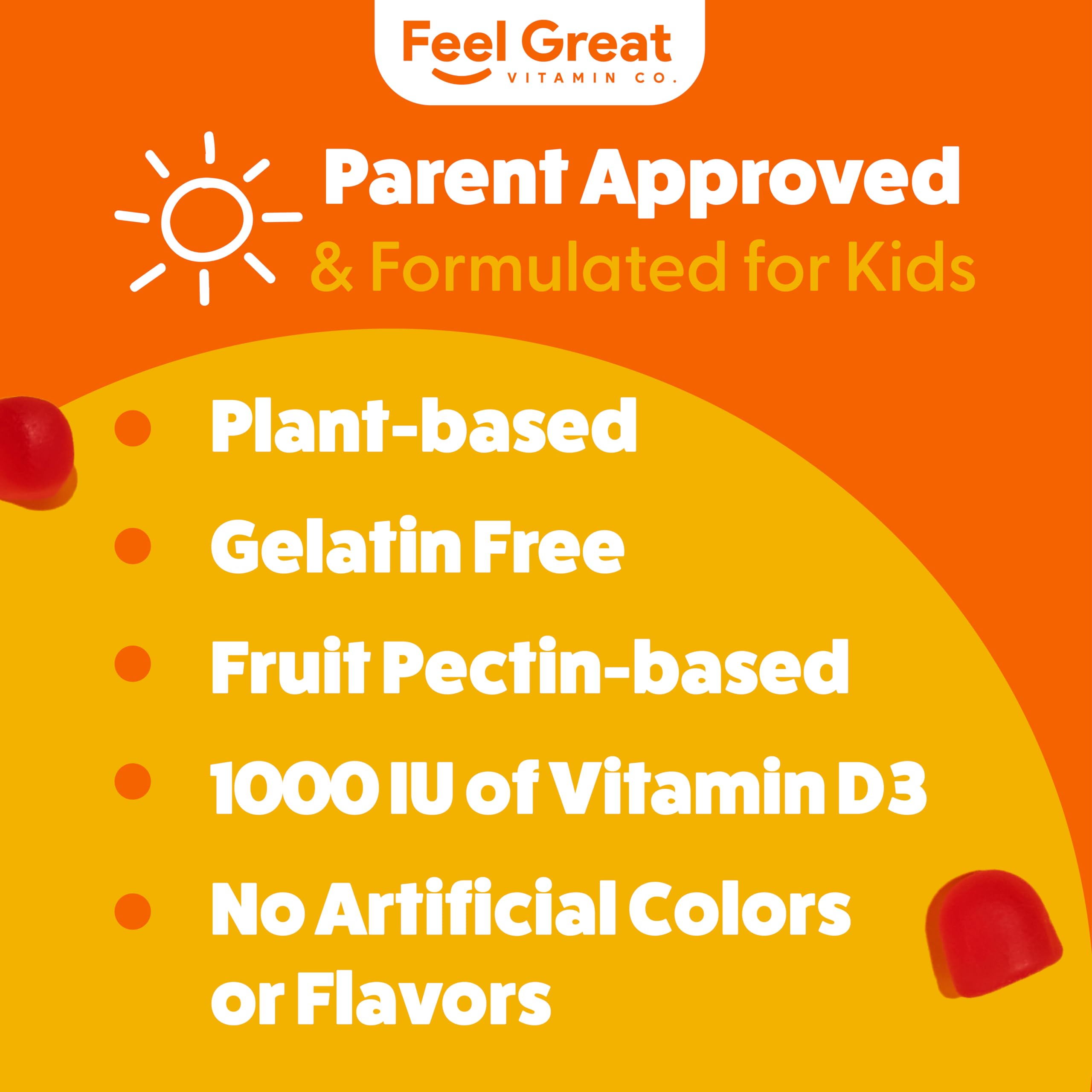 The Feel Great Vitamin Company niño tomando gominola en desayuno para facilitar rutina diaria