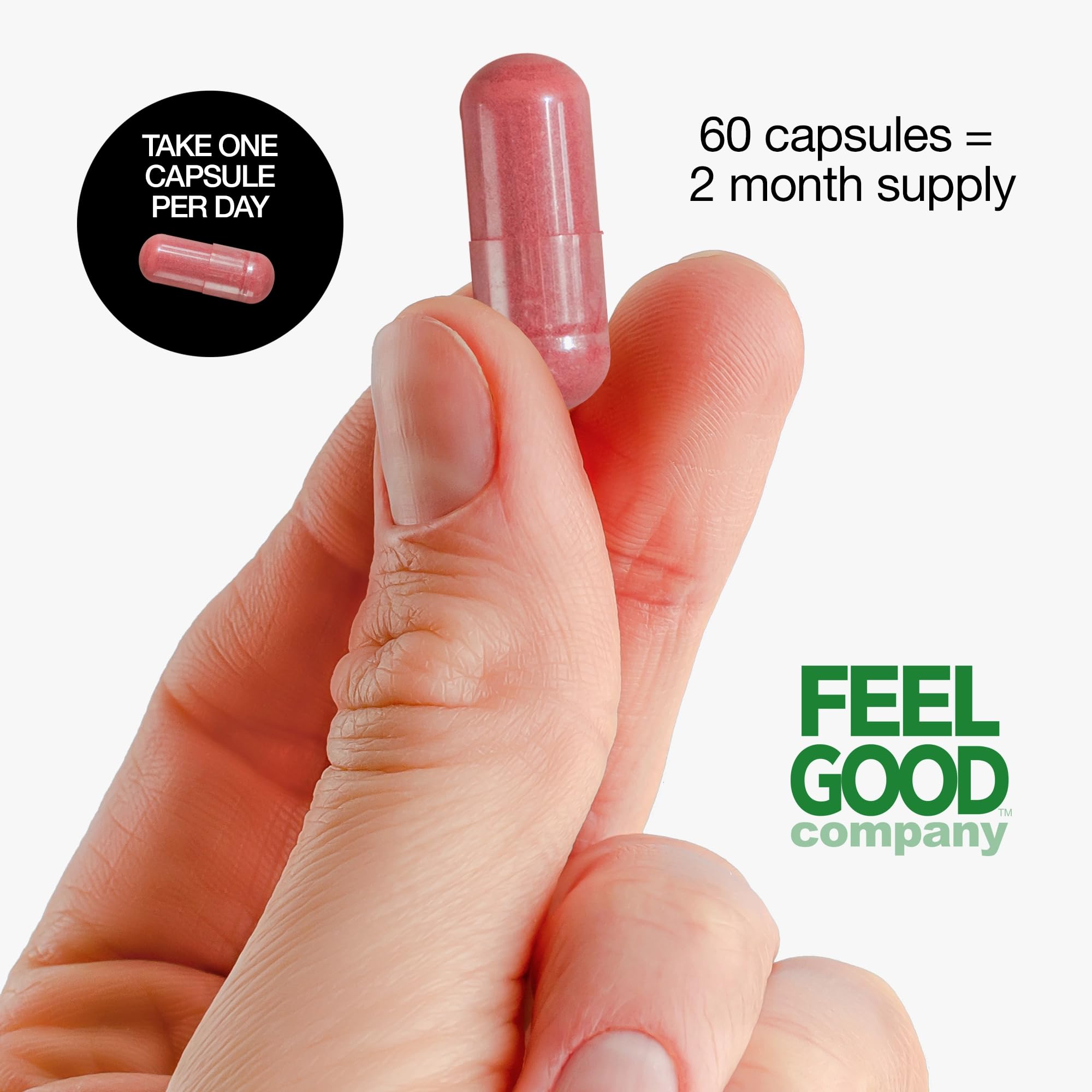 Etiqueta de FeelGood Superfoods con vitaminas A C D E B y zinc