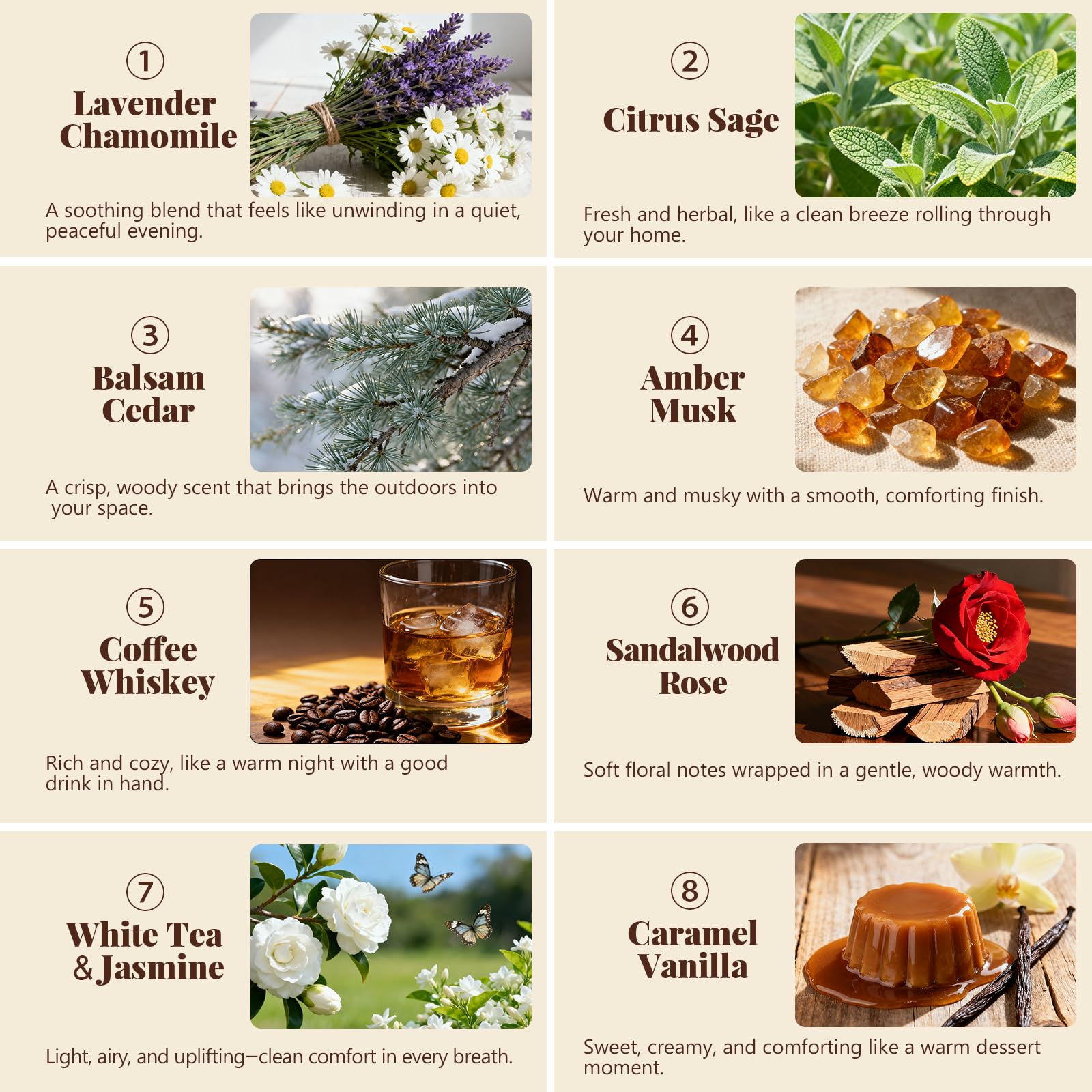 Etiqueta Feibao del aroma Lavender Chamomile destacando fragancia calmante