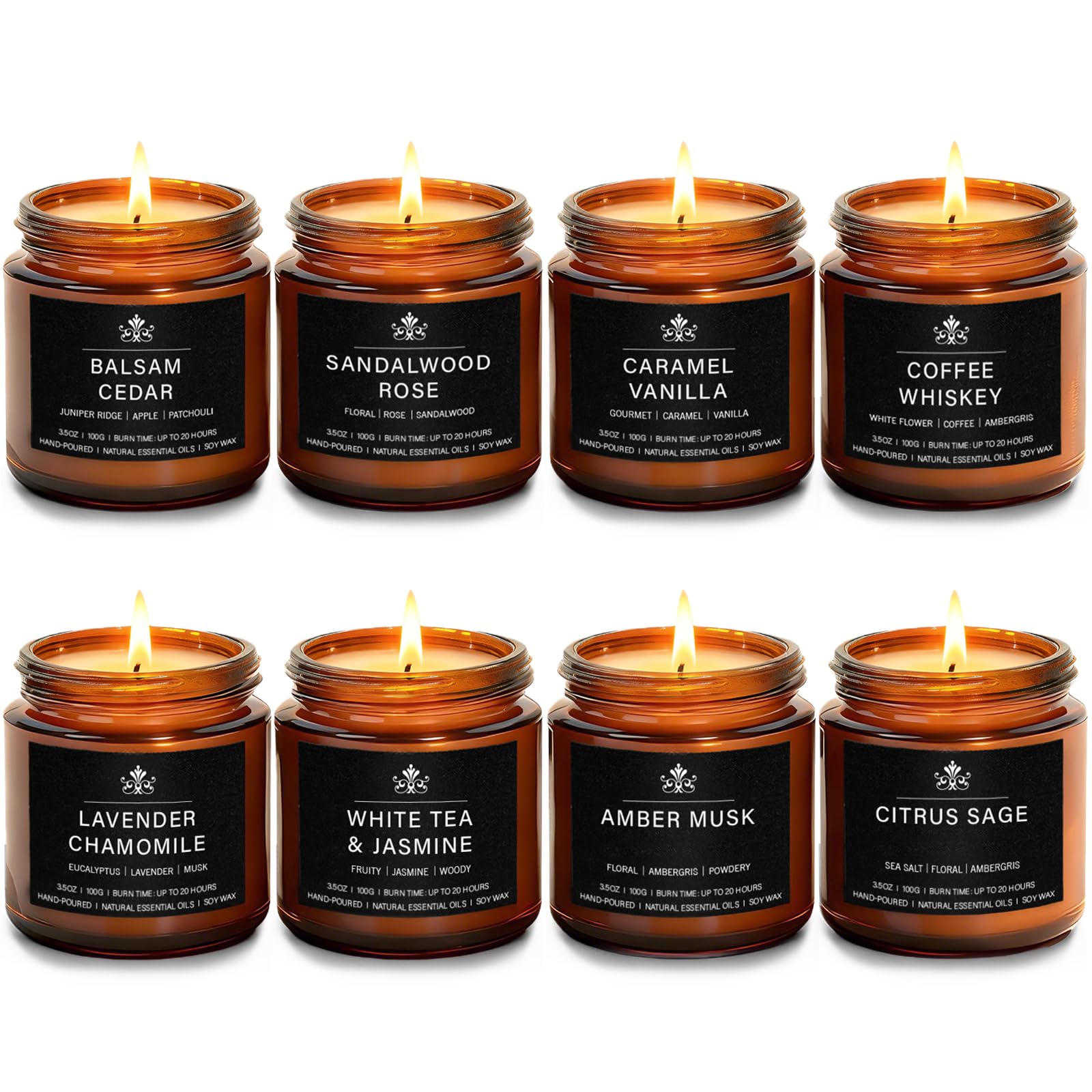 Feibao set de 8 velas presentadas en caja, ideal para regalar y ambientar