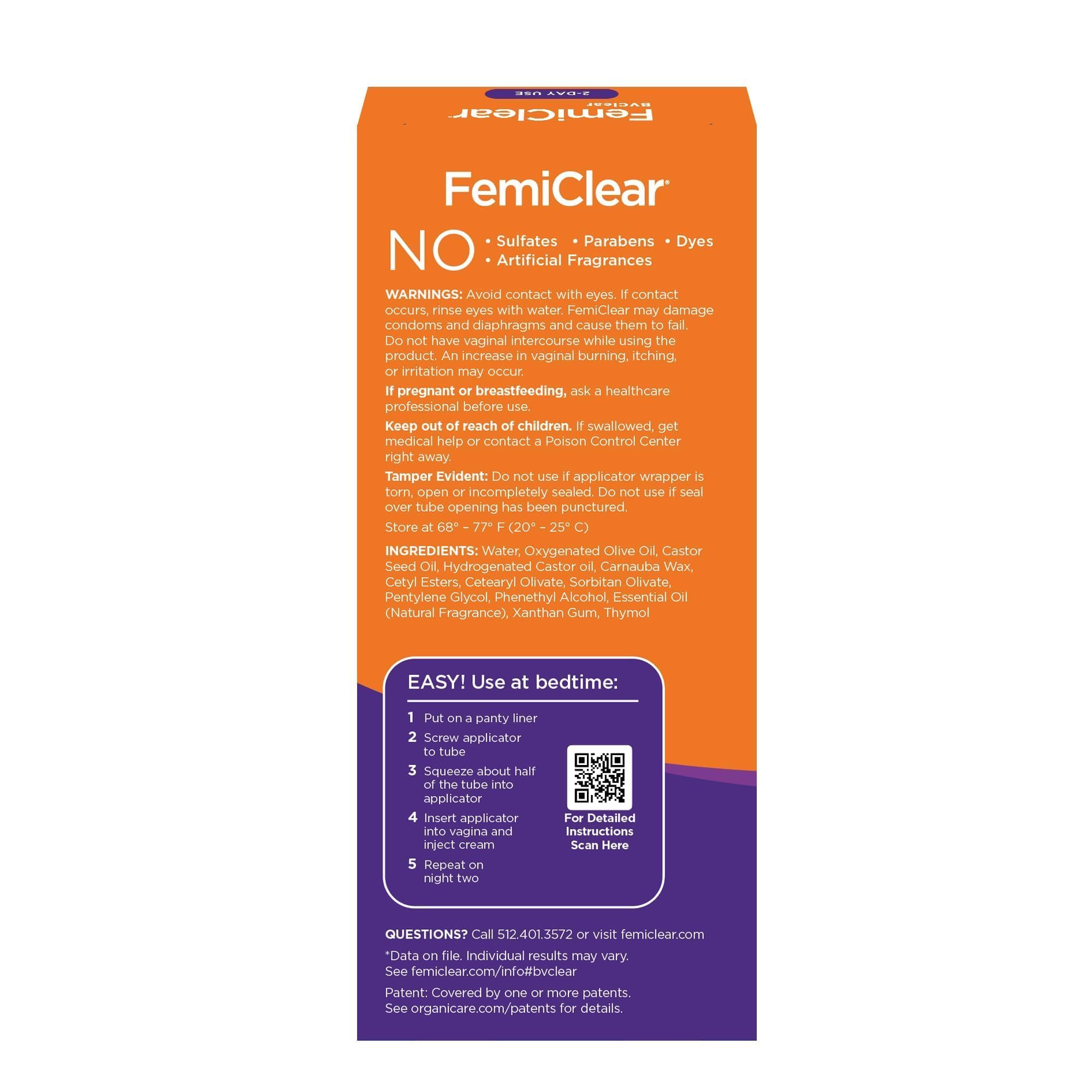 FemiClear BVPro contenido del kit con tubo y dos aplicadores listos