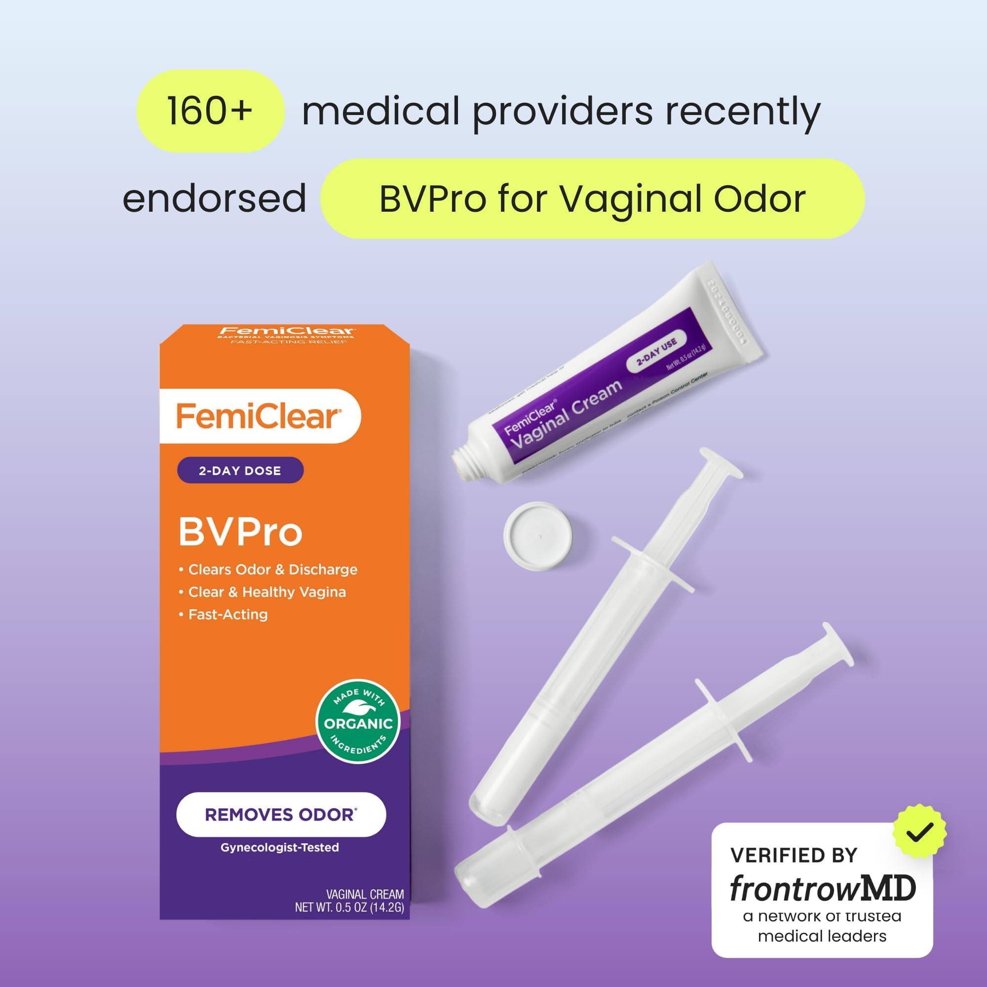 FemiClear BVPro etiqueta del envase con ingredientes y modo de uso claro