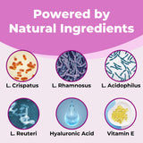 FemiClear etiqueta con ingredientes y cepas probióticas destacadas y transparencia