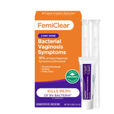 FemiClear tubo frontal mostrando envase práctico y dosis de 2 días