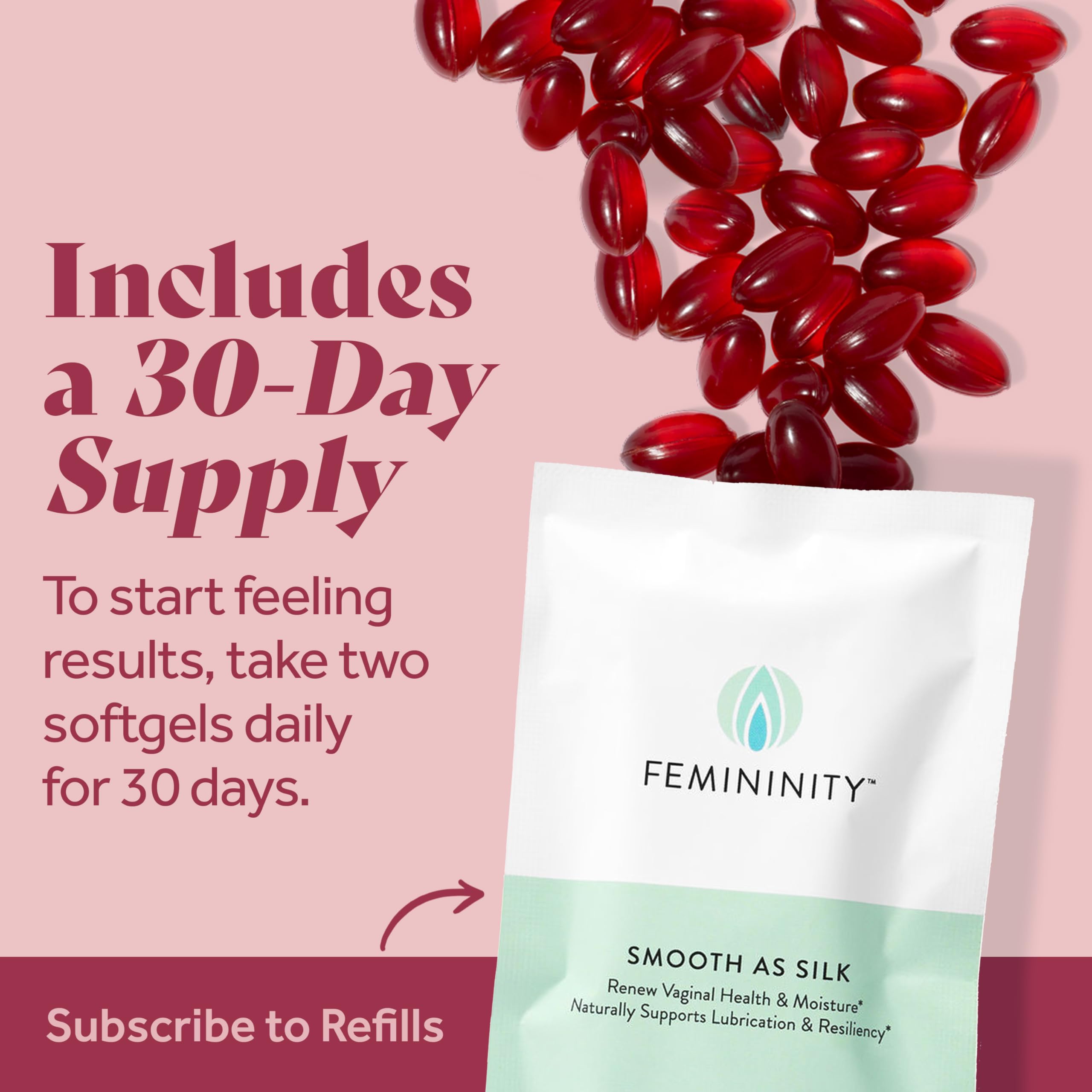 Femininity etiqueta nutricional legible mostrando ingredientes naturales clave