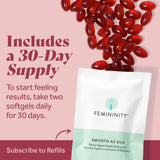 Femininity etiqueta nutricional legible mostrando ingredientes naturales clave