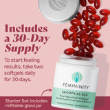 Femininity producto en ritual de belleza sobre mesa sugerencia uso