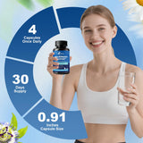 Femmetra botella rodeada de cúrcuma, lion's mane y ginkgo para contexto botánico