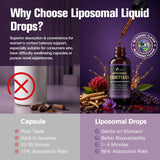Persona aplicando gota sublingual Femmetra para facilidad de uso rápido