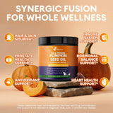 Femmetra ingredientes aceite de calabaza ilustrando origen natural