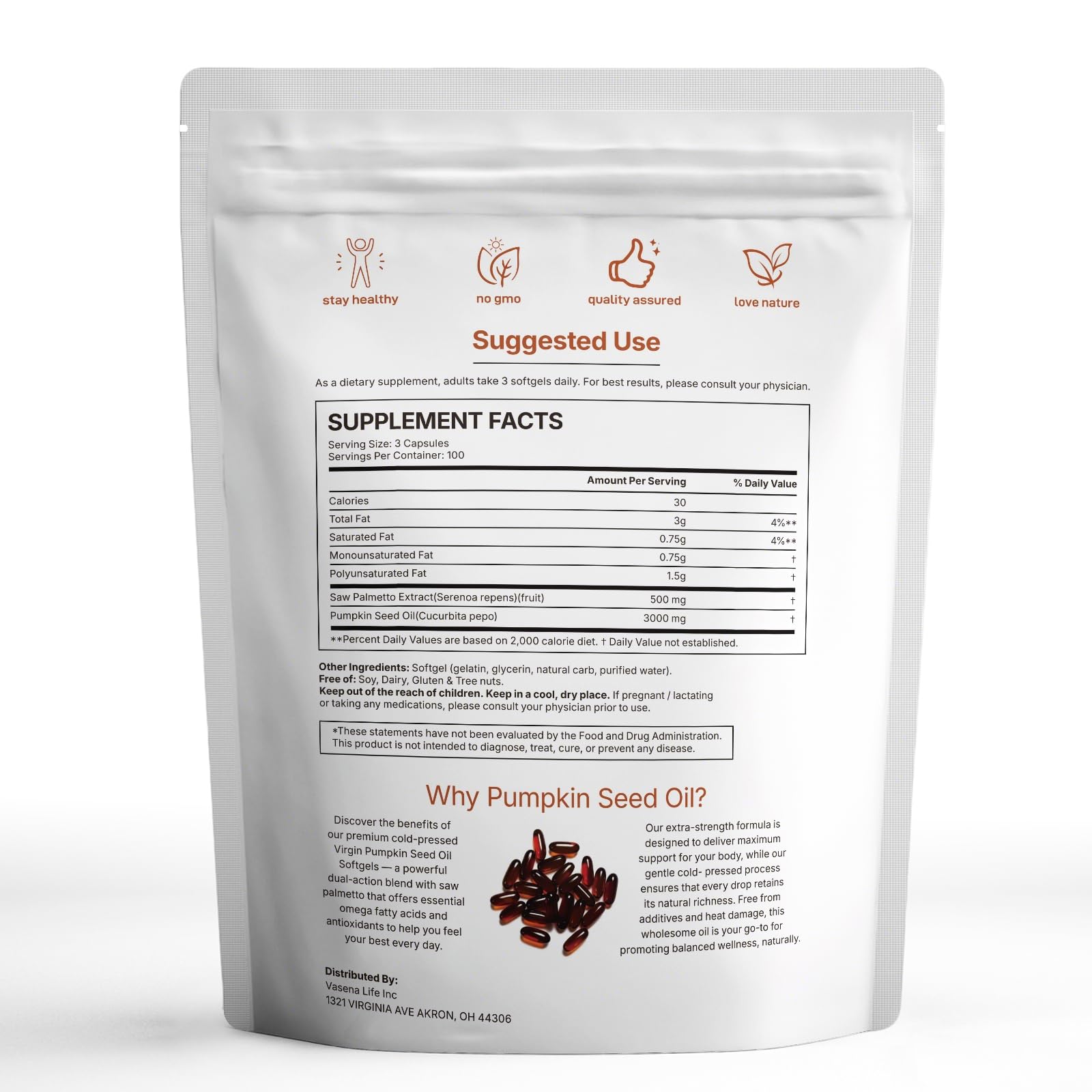 Fenolutra semillas de calabaza y fruto de Saw Palmetto para origen natural