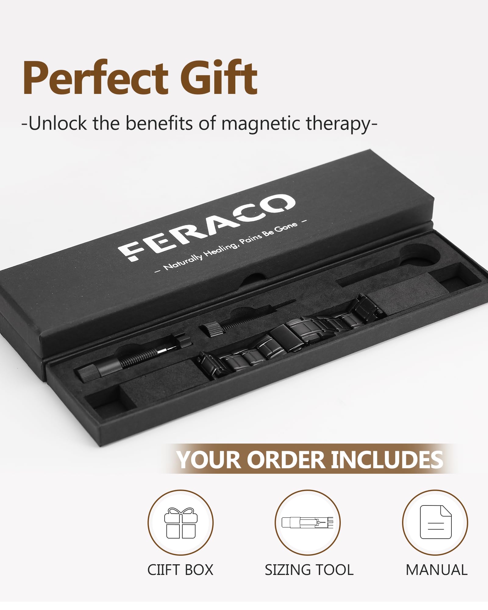Feraco pulsera combinada con traje en ambiente formal