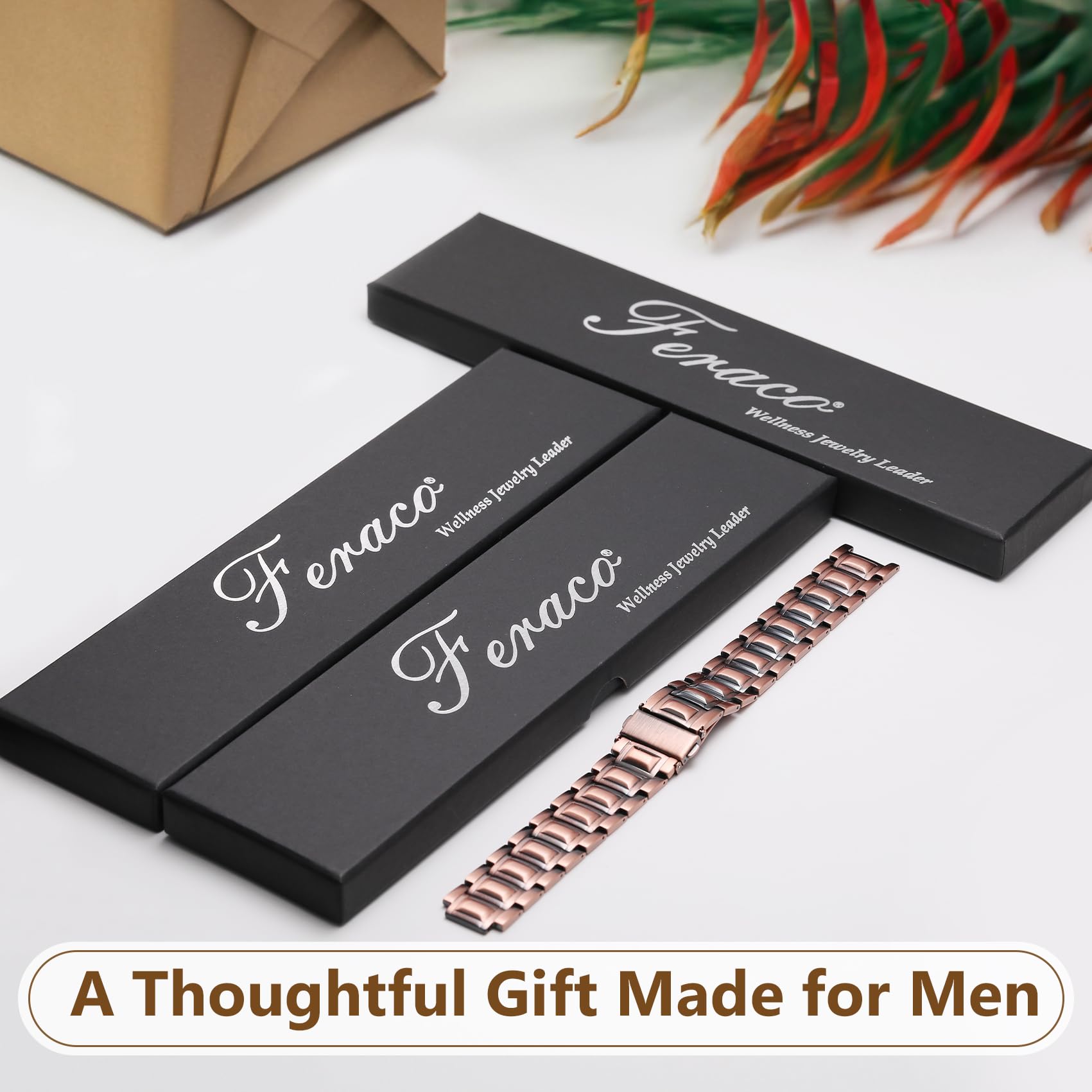 Feraco caja de regalo elegante con pulsera y manual incluidos