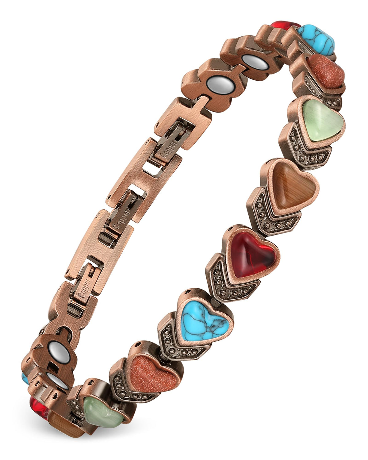 Feraco pulsera frontal mostrando diseño infinito y cobre elegante