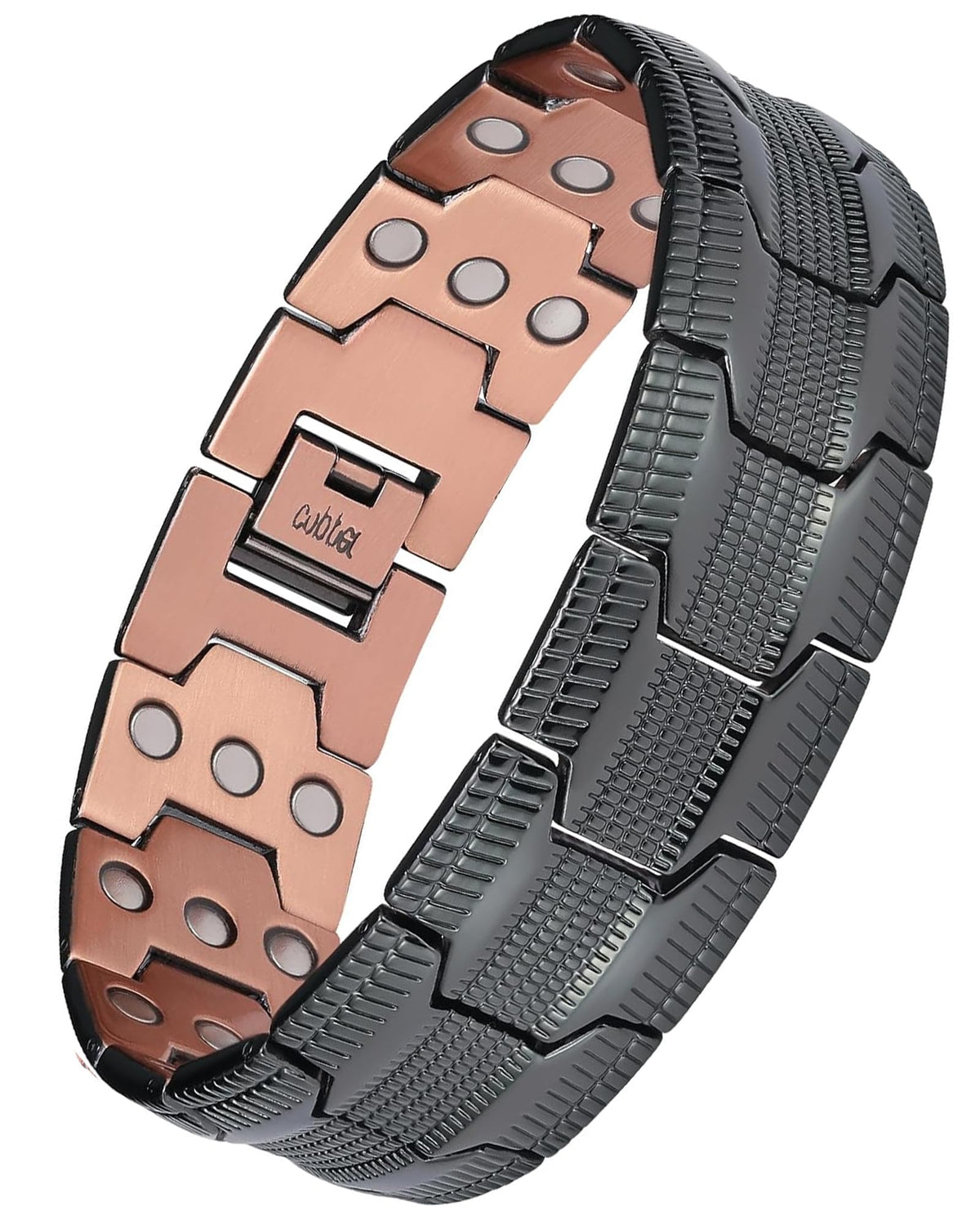 Feraco pulsera frontal mostrando diseño robusto y beneficio de estilo duradero