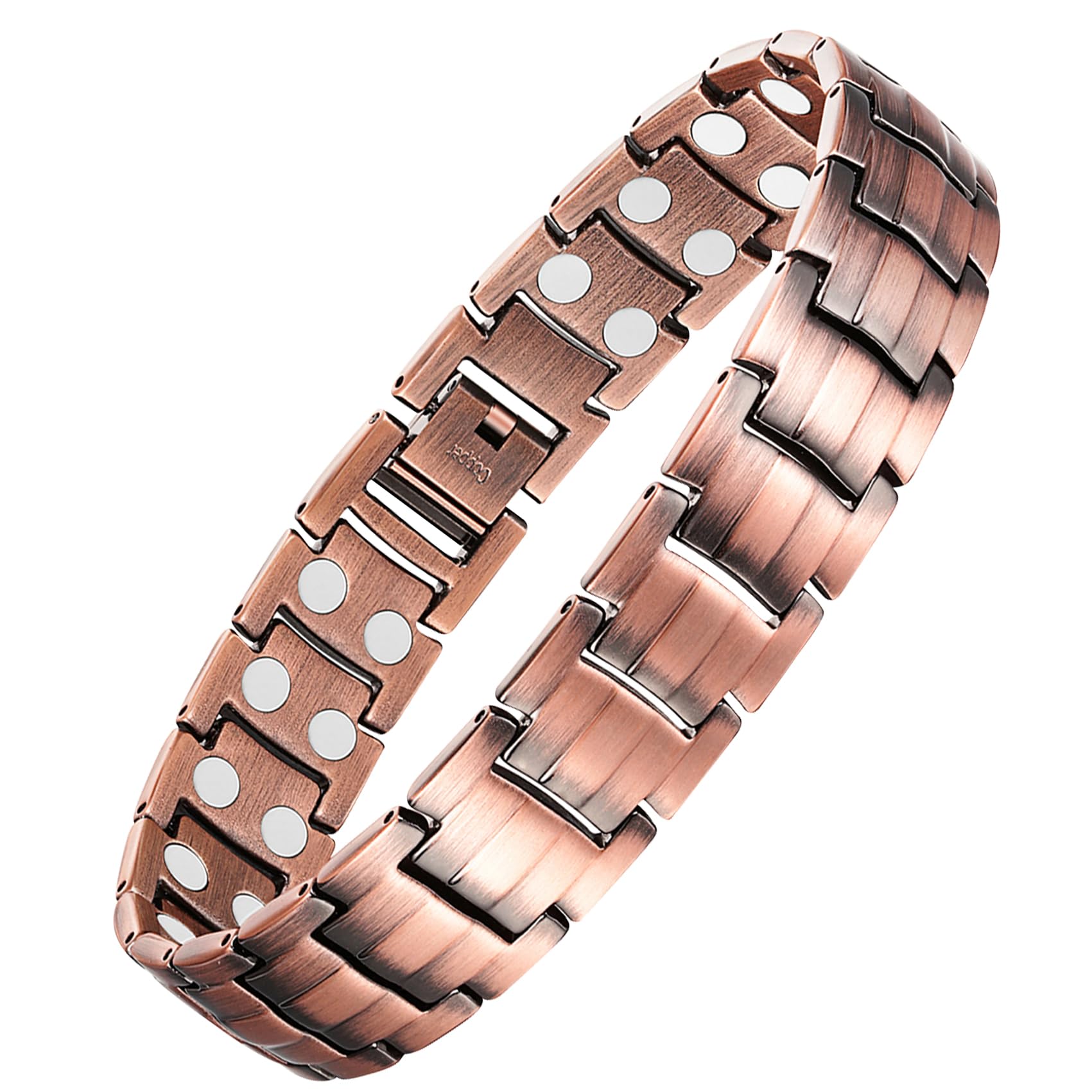 Feraco pulsera de cobre frontal mostrando diseño elegante y acabado resistente