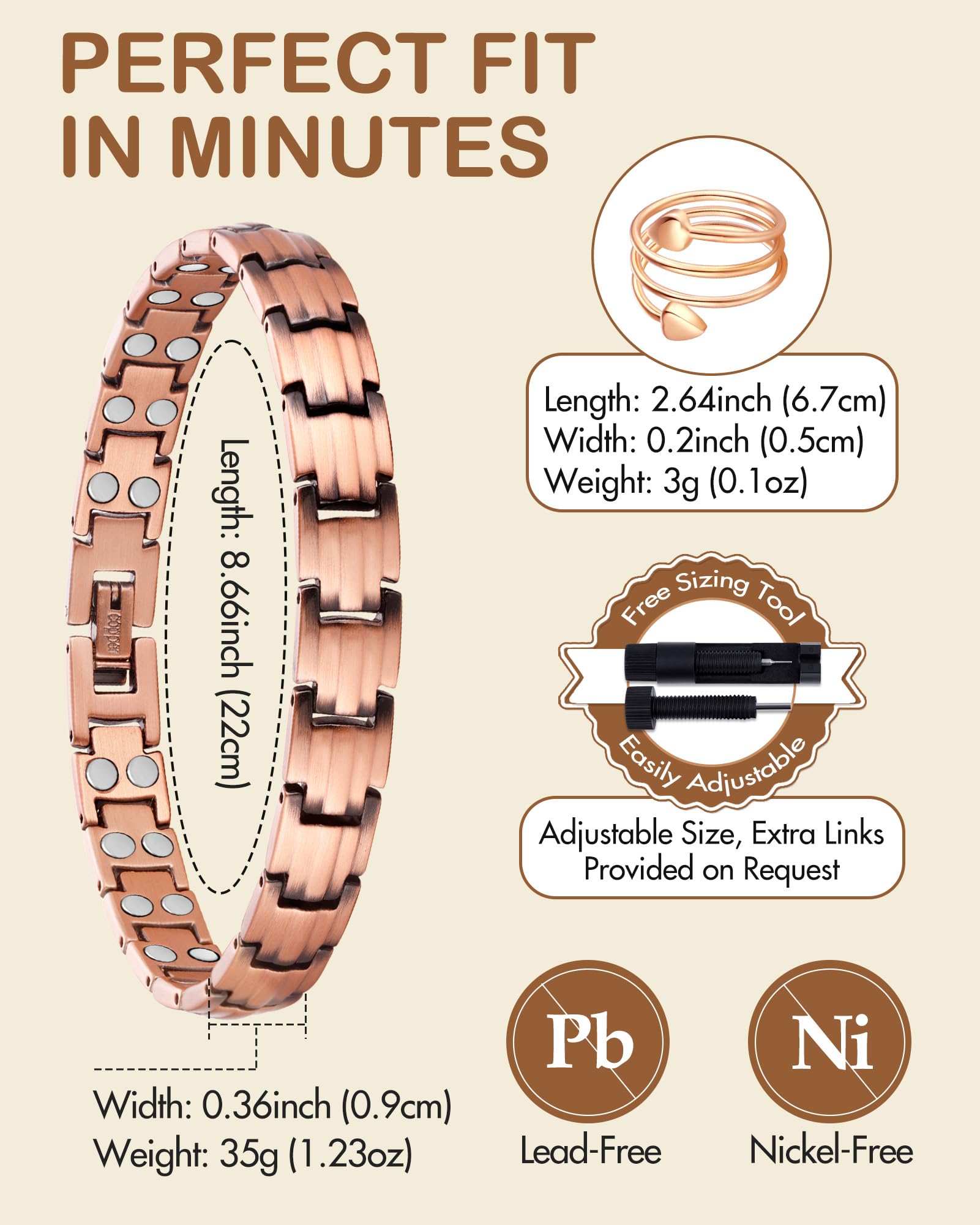 Feraco pulsera combinada con reloj, ideal para uso diario y estilo