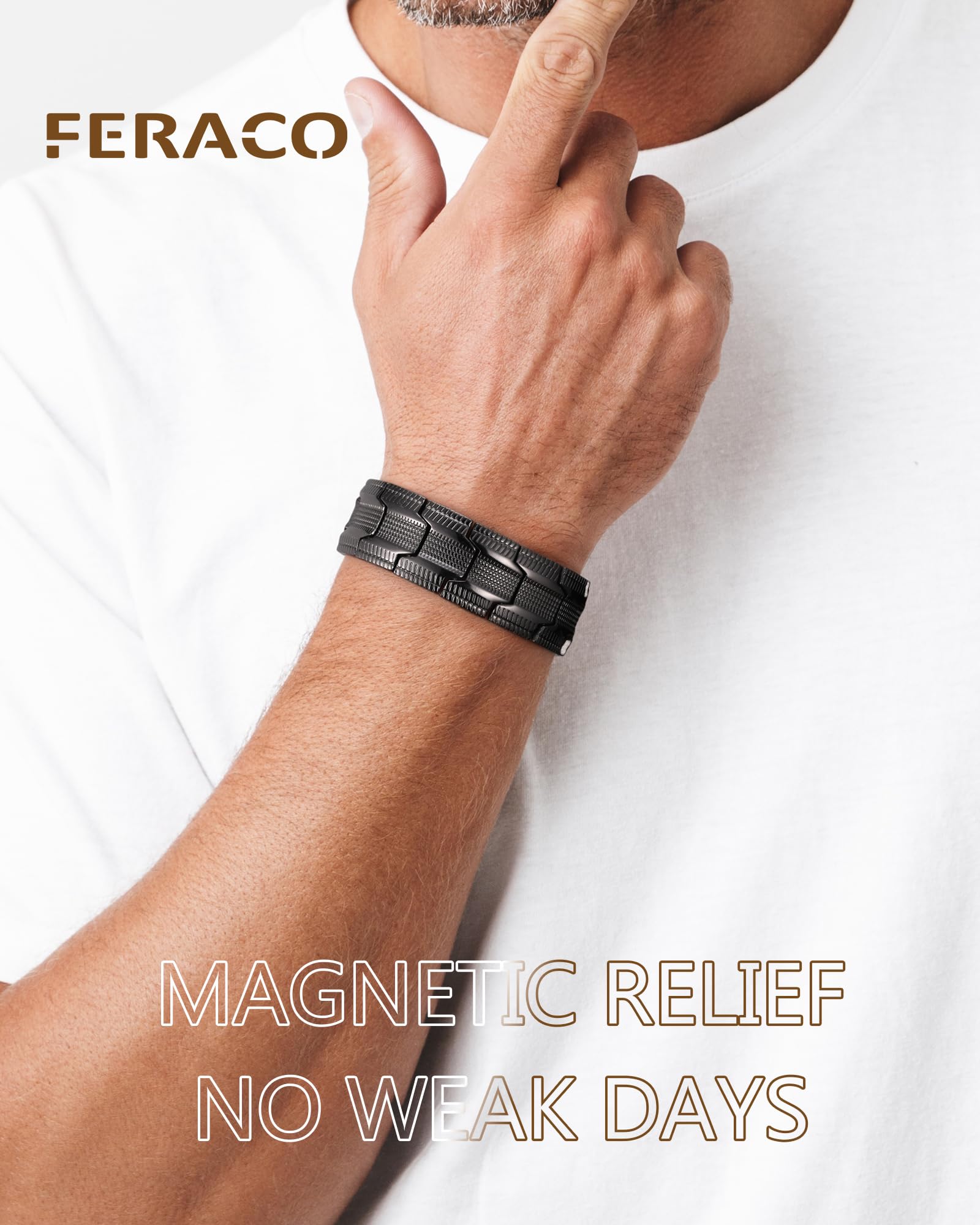 Feraco primer plano del patrón tipo neumático que mejora agarre y estética