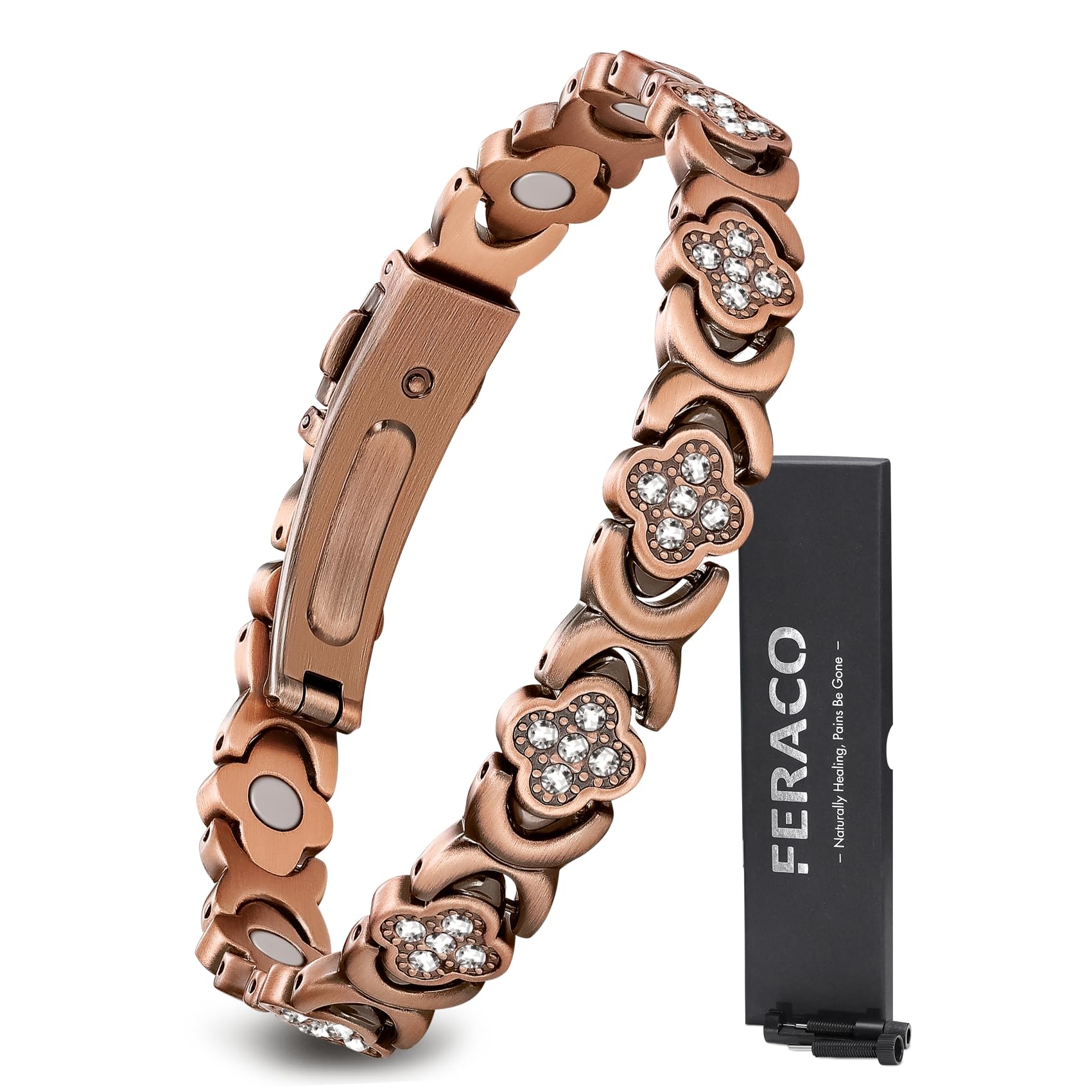 Feraco caja de lujo mostrando la pulsera lista para regalo