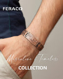 Feraco pulsera puesta en muñeca mostrando ajuste y porte masculino